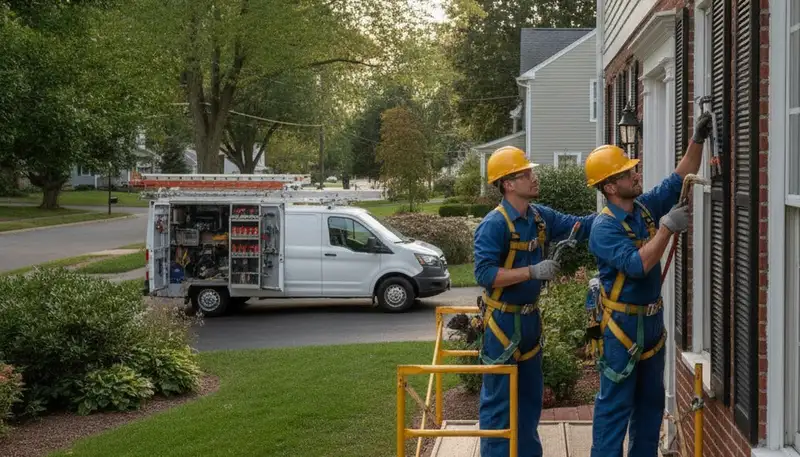Plumber repairing a pipe in Concord, MA for reliable plumbing service