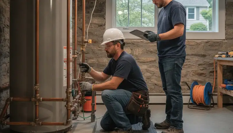 Plumber repairing sink pipe in Concord, MA for plumbing service by plumberconcordma-new.com