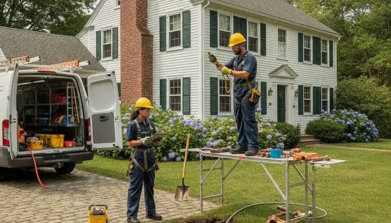 Concord, MA plumber repairing a residential pipe for plumbing service by plumberconcordma.com