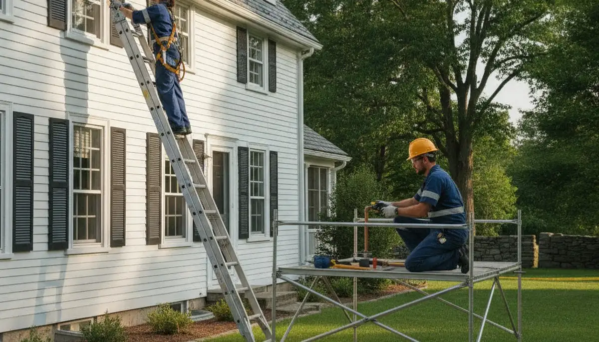 Plumber servicing a residential pipe repair in Concord, MA