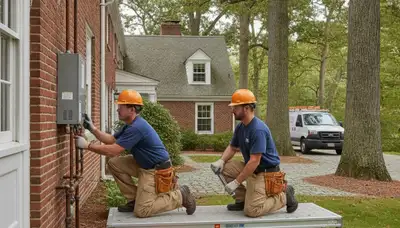 Plumber repairing a pipe in Concord, MA for residential plumbing repair services