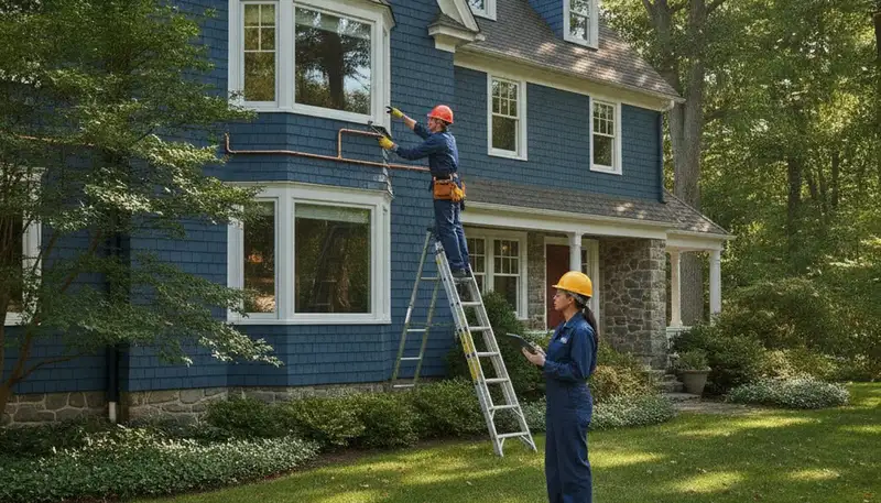 Plumber repairing a pipe in Concord, MA for reliable plumbing service